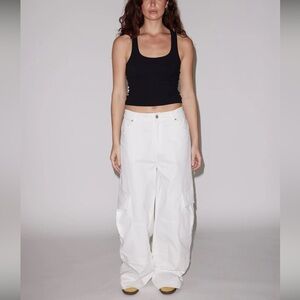 Local European Relaxed Cargo Denim Pants Wide Leg Oversized Women’s Medium